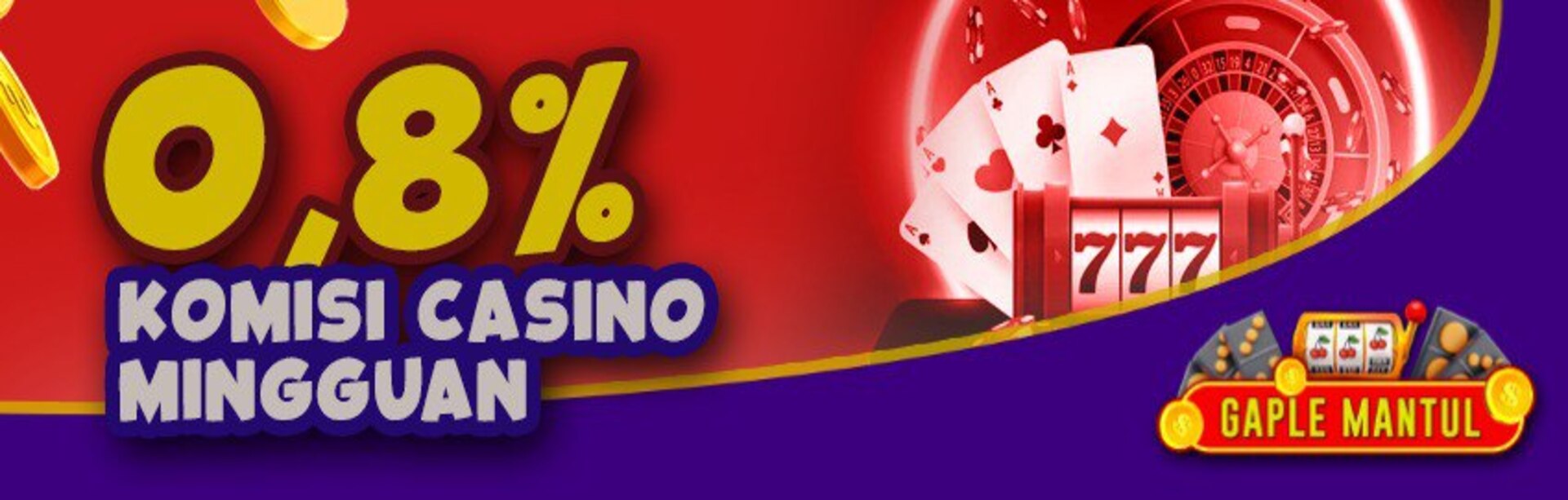 Komisi Casino Mingguan 0.8%